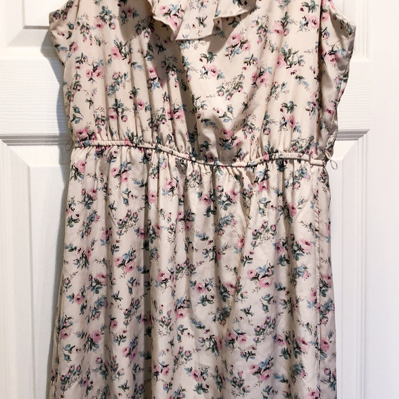 Maurices Ruffle Neck Sheer Back Dress - Picture 2 of 4